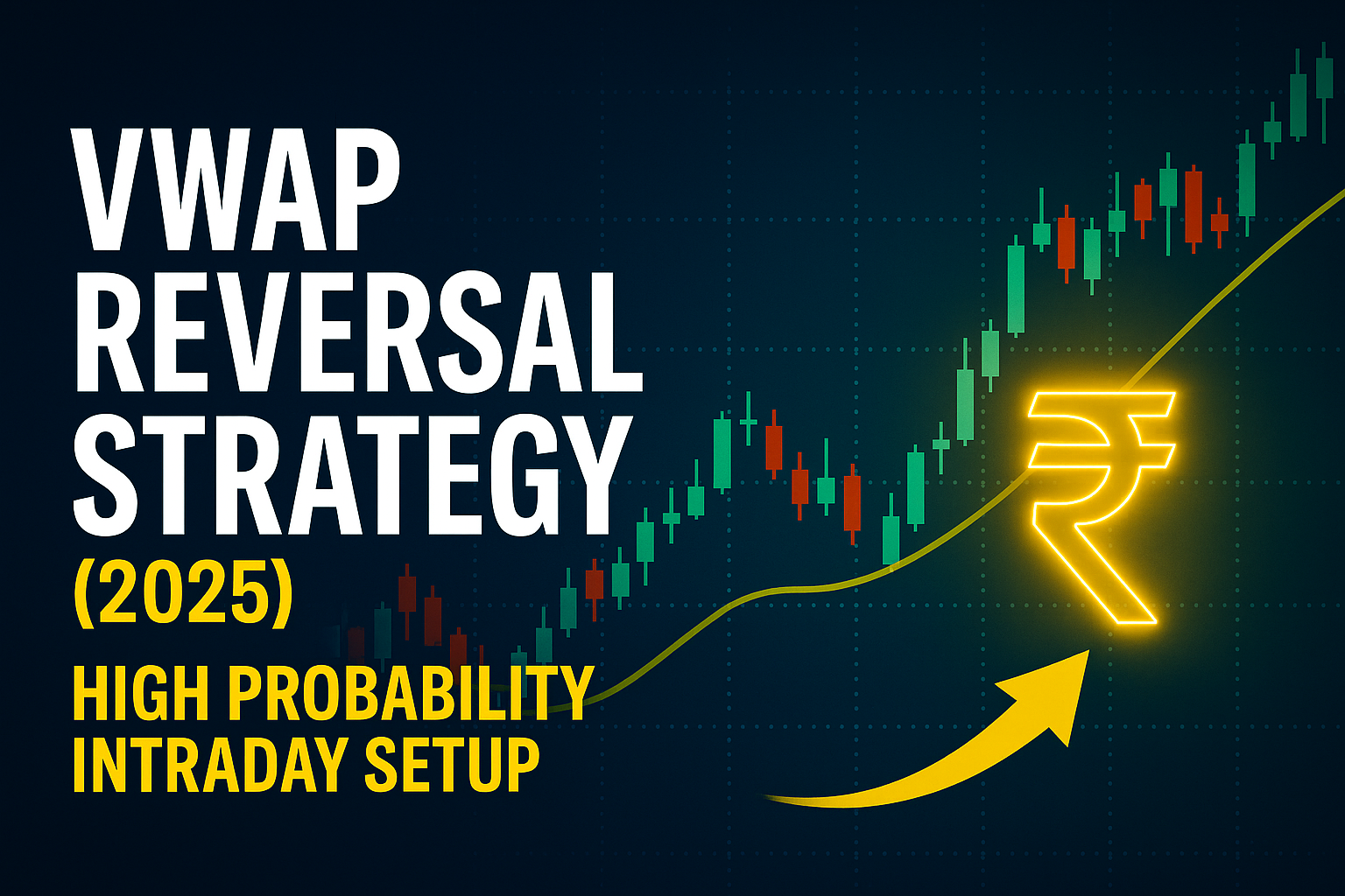 “VWAP Reversal Strategy (2025) | High Probability Intraday Trading Setup for Nifty & Bank Nifty”Include candle + arrow + ₹ glow effect for CTR boost.